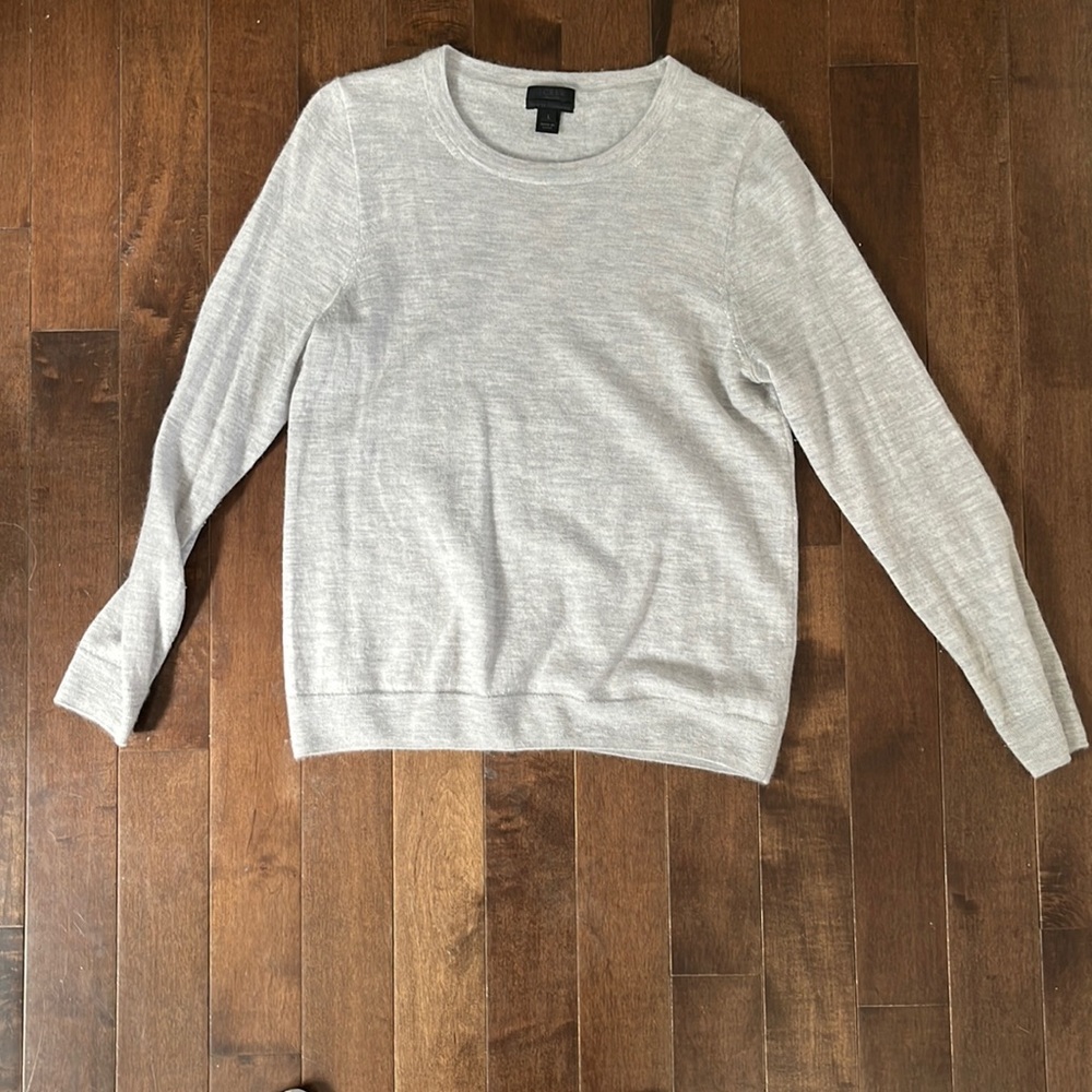 J. Crew 100% cashmere light gray sweater